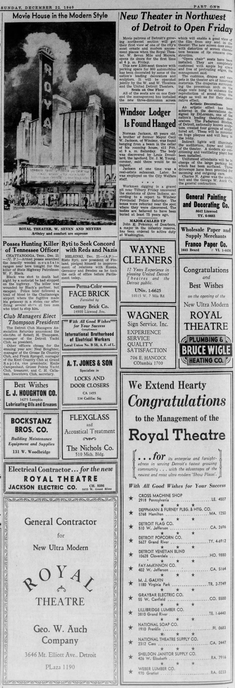 Royal Theatre - Dec 22 1940 Opening (newer photo)